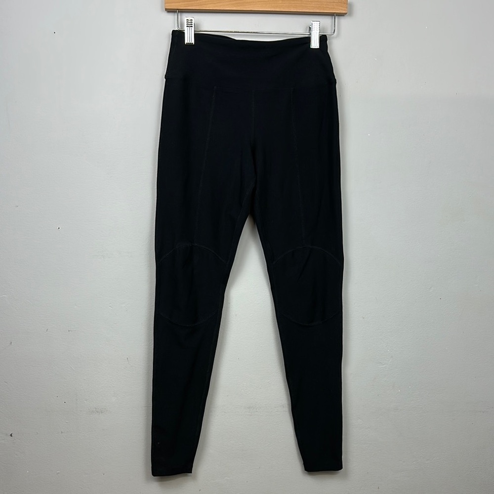 Year Of Ours Black Knee Patch High Waisted Leggings Sz S